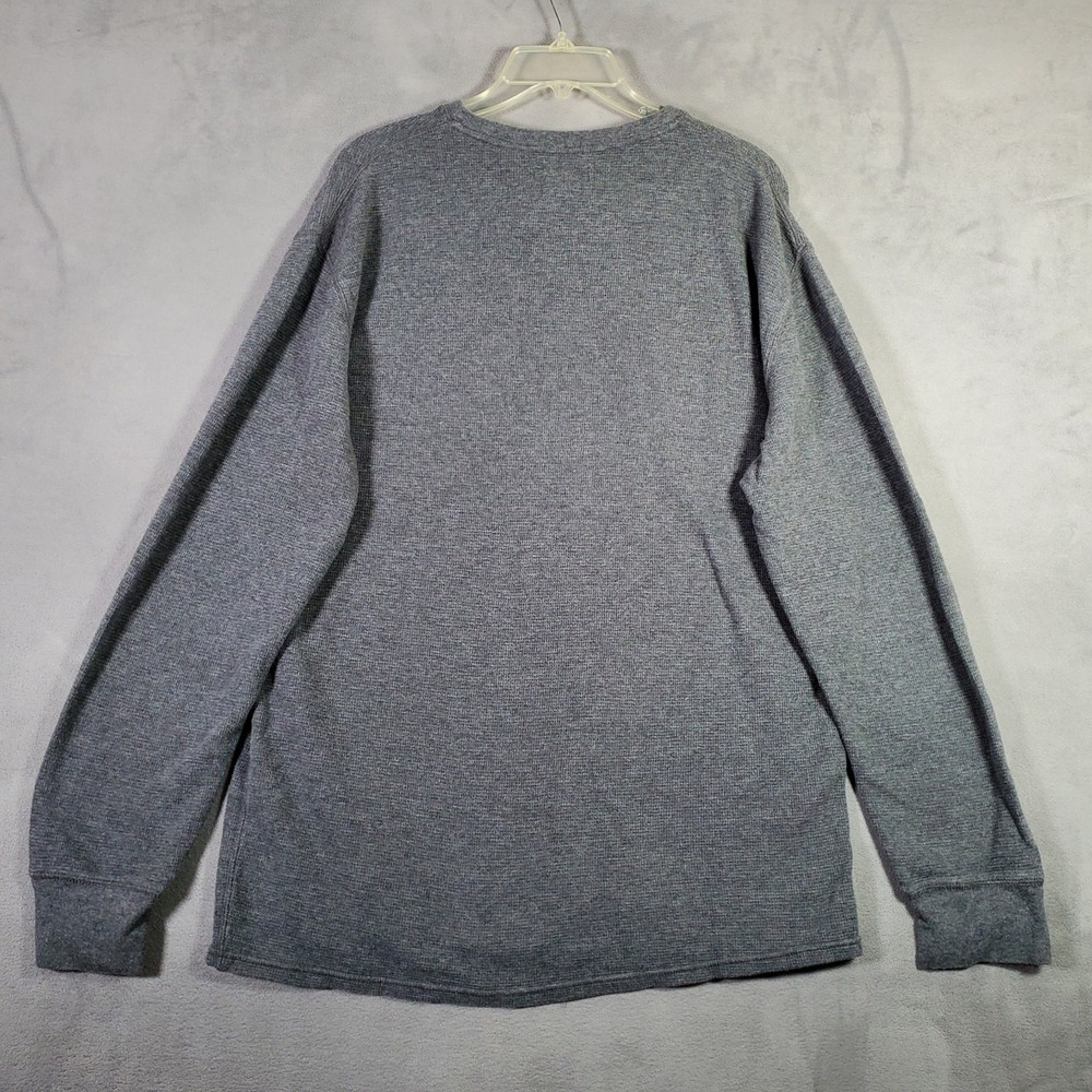 Polo Ralph Lauren Thermal Shirt Mens XL Gray Henley Waffle Knit Gorpcore *READ - Picture 2 of 8